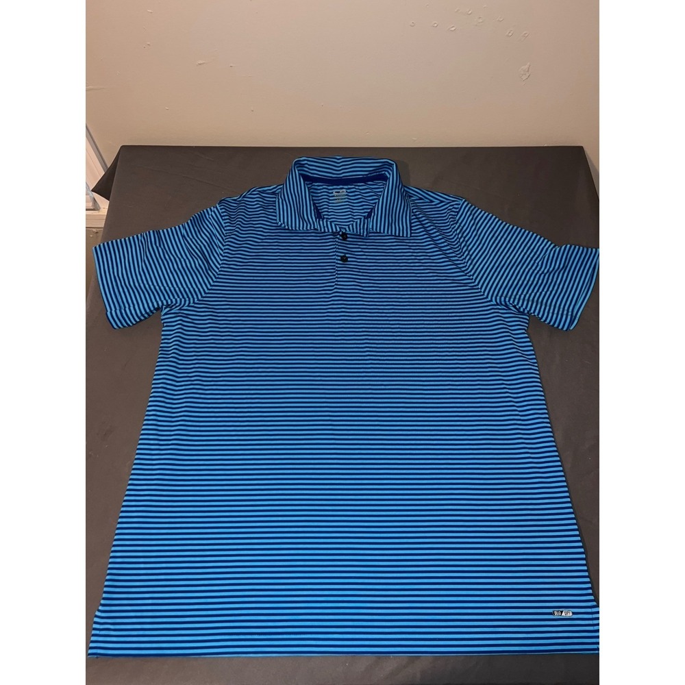C9 by Champion Golf Polo Shirt Mens XL Blue Striped Dry Short Sleeve Performance